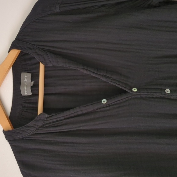 Michael Stars Gauzy Crepe Boho Beachy Minimalist Midi Dress Waist Sash& Pockets - Picture 3 of 10